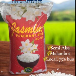 25 kg 1 Sack JASMINE RICE Local, well milled Jasmine Red RC 160