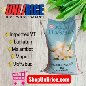 25 kg (1 sack) PRINCESS Hasmin imported dinorado rice from Vietnam, lagkitan, malambot, maputi