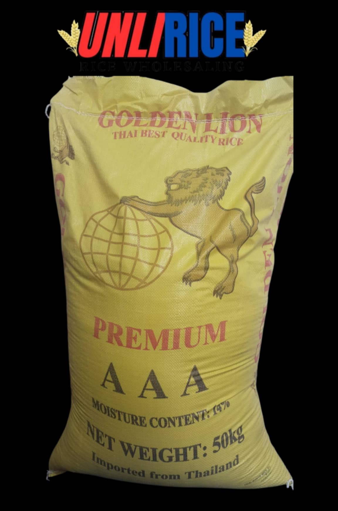 50 kg (1 Sack) Golden Lion Thai Best Quality Rice Maalsa Buhaghag Grain 95 Long Grain